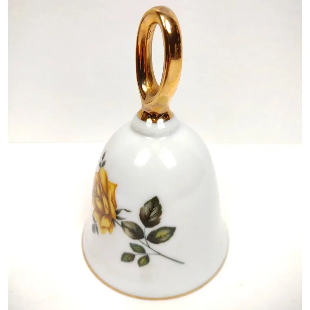 Vintage Bell 1978 American Treasury American Beauty Yellow Rose Bell No 3608